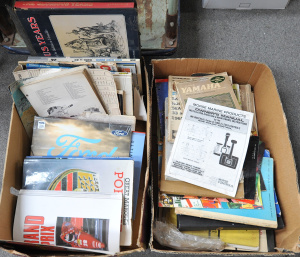 2 x boxes of Vintage Motorcycle and Boat Manuals & Service Guides and Other