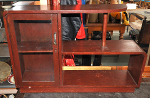 Art Deco glazed side cabinet - 101cm W