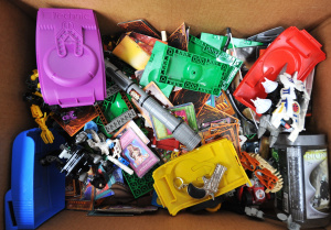 Box lot of vintatge and modern toys inc 2 x keyring capguns, Lego inc Star Wars