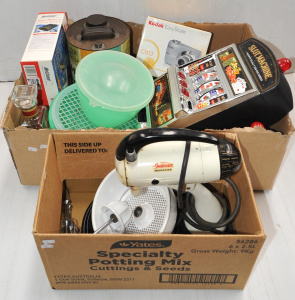 Large mixed lot inc vintage Sunbeam Mixmaster with accessories, vintage Shell 2-