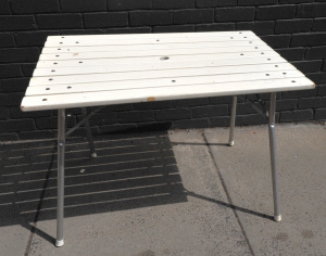 Slat topped foling outdoor table - 102cm W