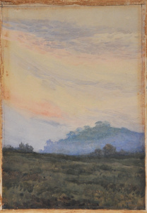 Artist Unknown (E Weaver) Unframed 1923 Watercolour - Sunset - signed & date
