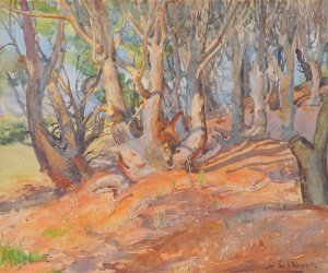 Bessie Ellen Chapple (New Zealand, 1883 - 1971) Unframed Watercolour - Sunlight