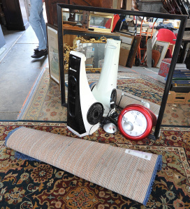 Lot of Mixed Items incl Large Black Framed wall Hanging Mirror, Viagra Branded D