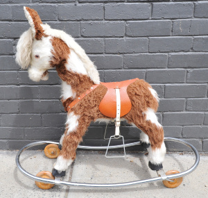 Vintage Rocking Horse with Folding Wheels