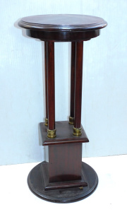 Lot 3 - Hardwood French Empire style plinth with rotating top and brass detailin