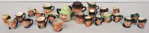 Lot 32 - Group lot Vintage English Miniature character jugs inc approx 18 Royal