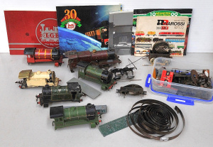 Lot 64 - Box lot - heaps vintage Hornby 0 Gauge Model Railway items - heaps acce