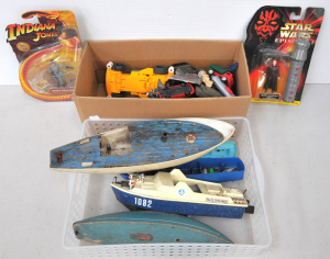 Lot 67 - 2 x Small boxes of toys inc carded boot legged Star Wars Princess Amida