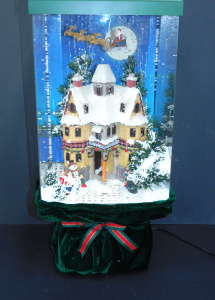 Lot 74 - Mechanical Musical Christmas Shop Display - Lights up, snow falls, San
