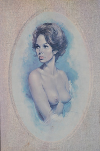 Lot 83 - 1950s Framed Nude Print of Melody Jansen by Leo Jansen - Approx 108cm H