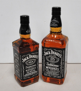 Lot 103 - 2 refilled bottles of Jack Daniels (1L, 700ml) - contents replaced wit