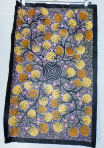 Lot 115 - Noreen Nambijinba (Active c1990 - 2000s) Unframed Aboriginal Oil Paint