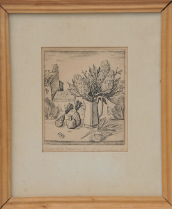 Lot 118 - B A Solovyov (Russian, Active c1990s) small Framed Etching - White Nig