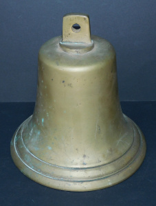 Lot 127 - Vintage solid brass bell (no clapper) - 18cm H