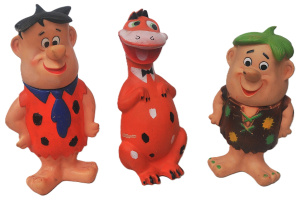 Lot 139 - 3 x 1960s Knickerbocker vinyl Flintstones dolls inc Fred (29cm H - not