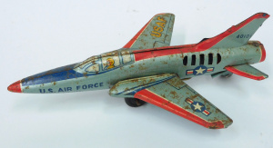 Lot 140 - Vintage Japanese tinplate friction toy plane - appears to be based on