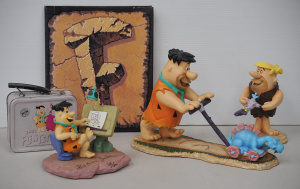 Lot 150 - Group of Flintstones items inc hardback art book, 3 x numbered figurin