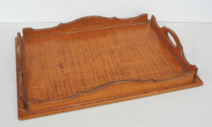 Lot 195 - Vintage 1920s Fiddle Back Wooden Tray - Approx 50cm W
