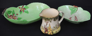 Lot 196 - 3 pces vintage English ceramics inc Royal Winton Holly Hocks & chu