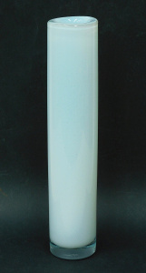 Lot 206 - Large modernist Svaja Art Glass vase - Cylinder shape, white body, sig