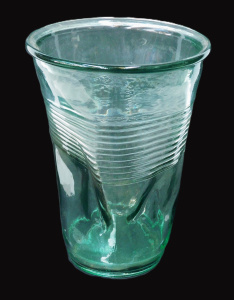 Lot 218 - Dutch Rob Brandt Crushed Glass Vase - Deform lower section with ribbed