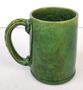 Lot 226 - 1930s Bosley Australian Pottery Green glaze Tankard 13cm H -