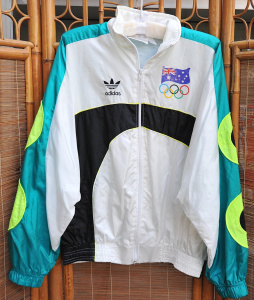 Vintage Adidas Australian Olympic team parachute Tracksuit top form the 1992 Bar