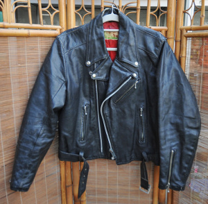 Vintage Country Life label 1960s Leather Biker Jacket - waist cut, all metal zip