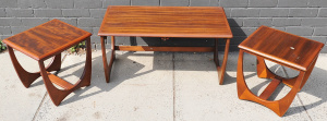 Lot 4 - Nest of 3 x Retro 1970s Kalmar Tables - large rectangular Coffee Table +