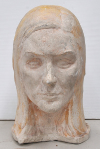 Lot 6 - Andor Mszros (1900-1972) plasterware bust of lady, incised signature and