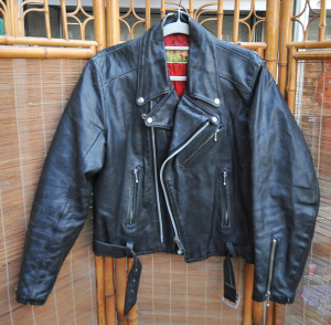 Lot 14 - Vintage Country Life label 1960s Leather Biker Jacket - waist cut, all
