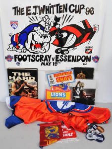 Lot 23 - Box lot of AFL Items & Ephemera incl Weg Poster for EJ White Cup 19