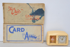 Lot 42 - A German cream Bakelite Art Deco Peter clock with spinning ballerina al