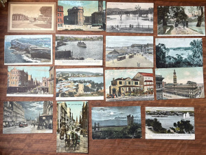 Lot 43 - Group Vintage Sydney & NSW postcards inc Murray River in Flood Albu