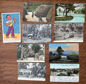 Lot 47 - Group Vintage Island Postcards inc Tonga, Village scene Fiji, Honolulu,
