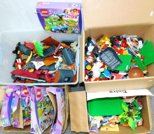 Lot 71 - Large lot 4 boxes LEGO and set boxes + other toys, AFL cards etc