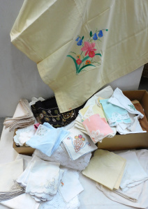 Lot 74 - 2 x Boxes Napery inc Crocheted, Floral Damask Jacquard, Appliqu &