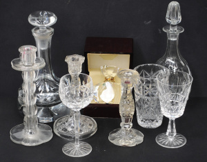 Lot 103 - Group lot Crystal & Glass inc Krosno Heavy Glass Ship decanter, Si