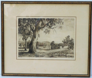 Lot 118 - Ernest Edwin Abbott (1888 - 1973) Framed Drypoint Etching - Sunset aft