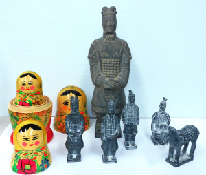 Lot 157 - Mixed Group lot inc Copies of Chinese Terracotta warriors 14cm to 38cm
