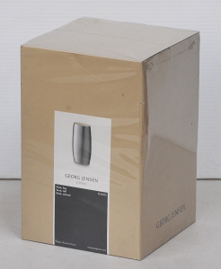 Lot 228 - Georg Jensen Boxed unopened sealed Konno Stainless steel vase designed