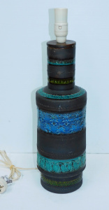Lot 1 - Mid Century Bitossi Italian Rimini Blue lamp base - Charcoal with Aqua,