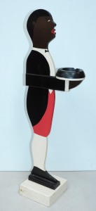 Lot 2 - Vintage Wooden Butler Ashtray - Hand Painted on square base 76cm H