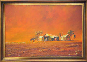 Lot 102 - Robert Kerr (1925 - 2003) Framed Oil painting - The Old Smithy, Giles