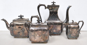 Lot 110 - 4 pce Vintage EPNS Tea & Coffee Set - Coffee Pot, Teapot, Sura &am