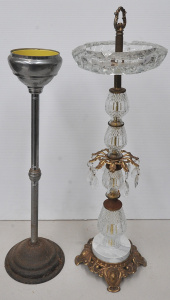Lot 113 - 2 x Mid Century Smokers stands inc Brass & Glass with marble base