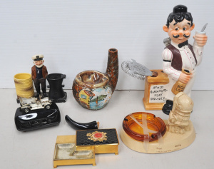 Lot 143 - Group of unusual and novelty ashtrays inc Italian decorative pipe asht