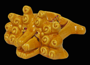 Lot 147 - Mid Century California Art Pottery Lion Large Table Ashtray - Drip gla