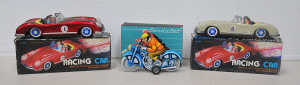 Lot 156 - 3 x boxed vintage Style Tin Toys - Chinese Sports Cars w people + Hung